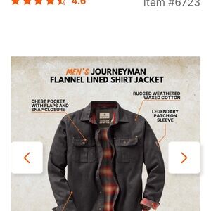 Men's Journeyman Flannel Lined Shirt Jacket Size M
